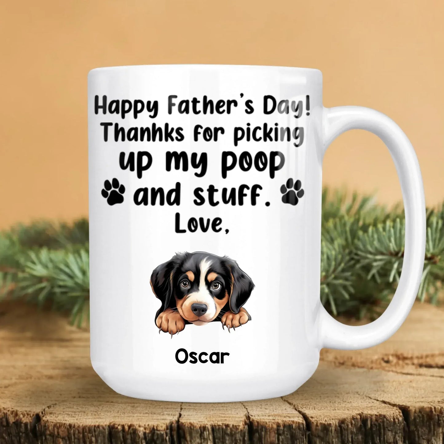 Personalized Mugs Thanks For Picking Up My Poop And Stuff - Personalized Father's Day Custom Ceramic Mug