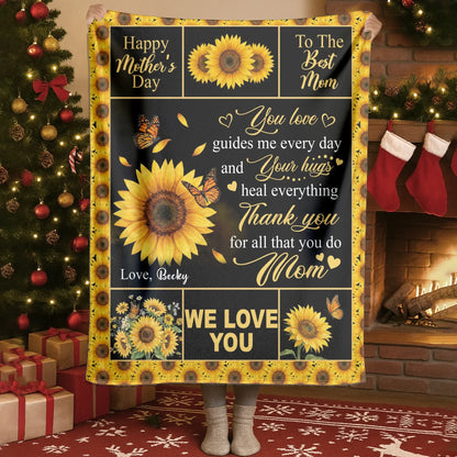 Personalized Blankets Blanket - TD / White / 30x40in / 76x101cm You Love Guides Me Every Day And Your Hugs Heal Everything - Personalized Mother's Day Custom Blanket