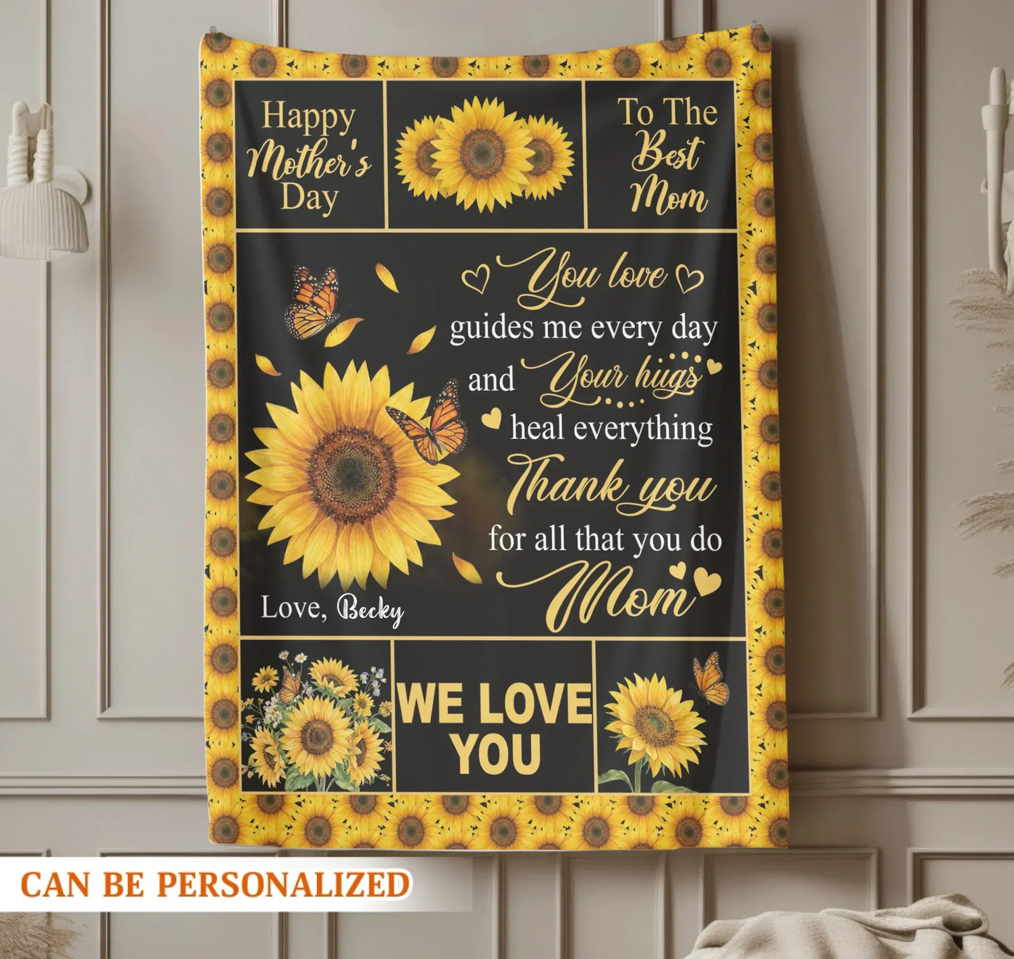 Personalized Blankets You Love Guides Me Every Day And Your Hugs Heal Everything - Personalized Mother's Day Custom Blanket