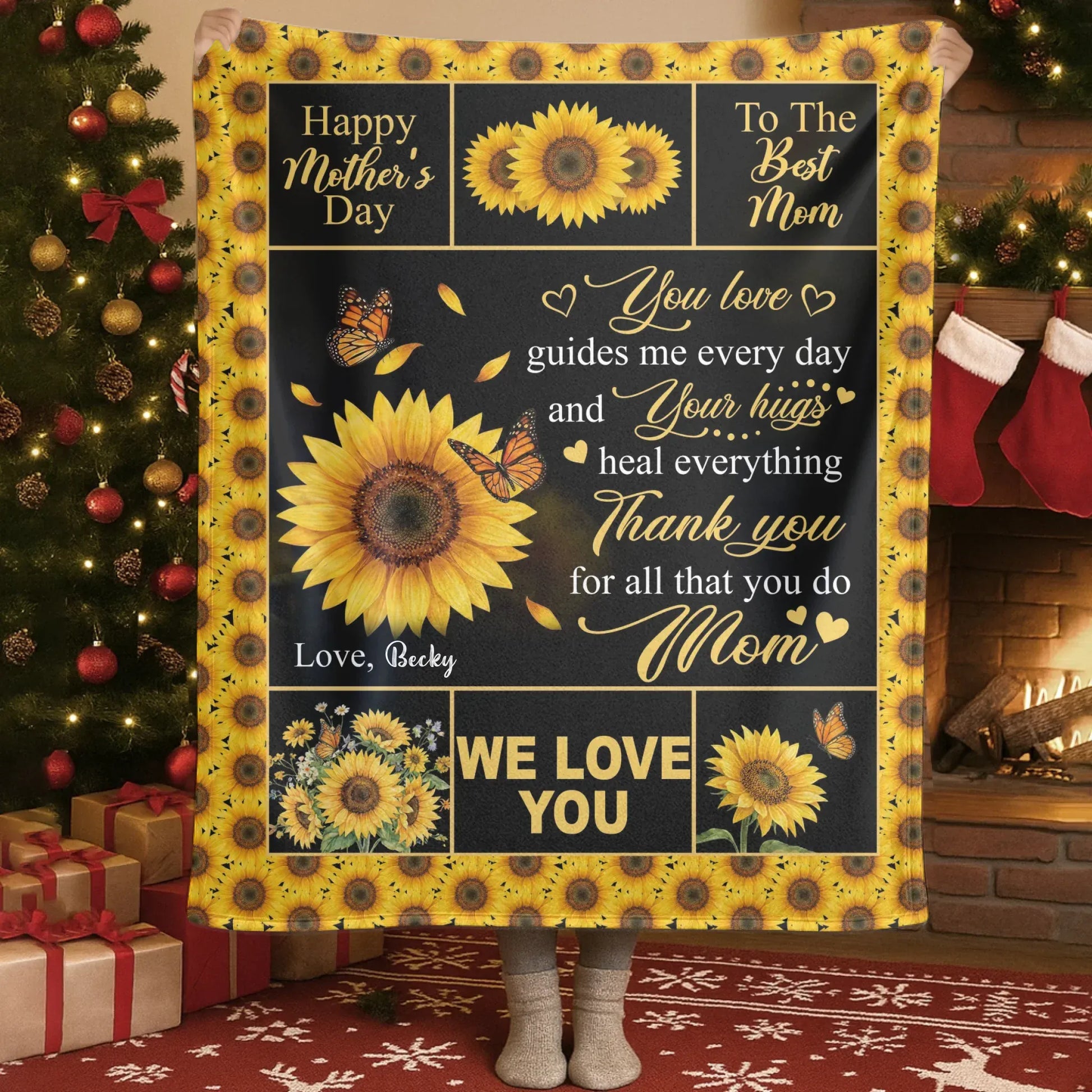 Personalized Blankets You Love Guides Me Every Day And Your Hugs Heal Everything - Personalized Mother's Day Custom Blanket
