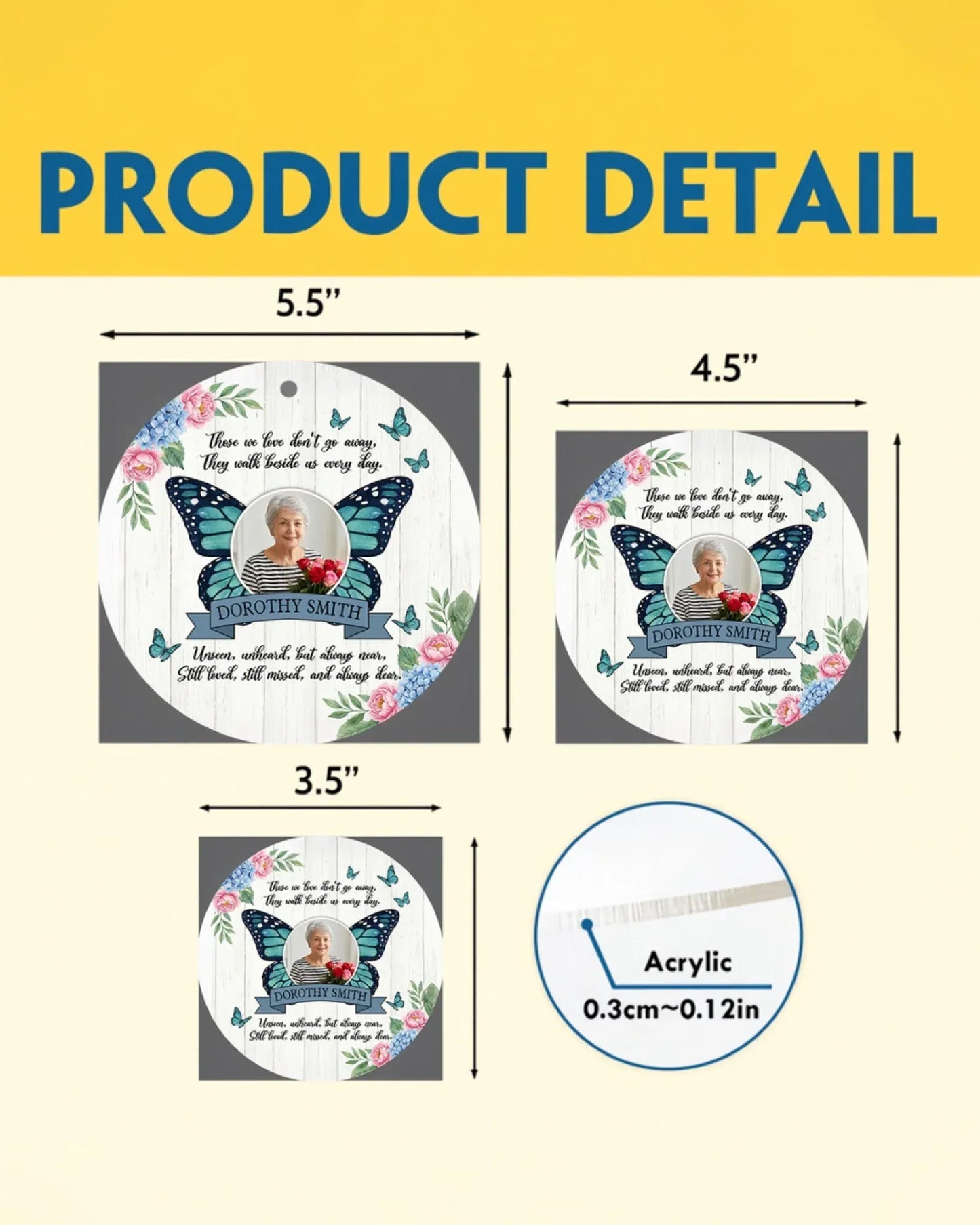 Personalized Ornaments Those We Love Dont's Go Away, They Walk Beside Us Every Day - Personalized Memorial Day Photo Custom Acrylic Ornament