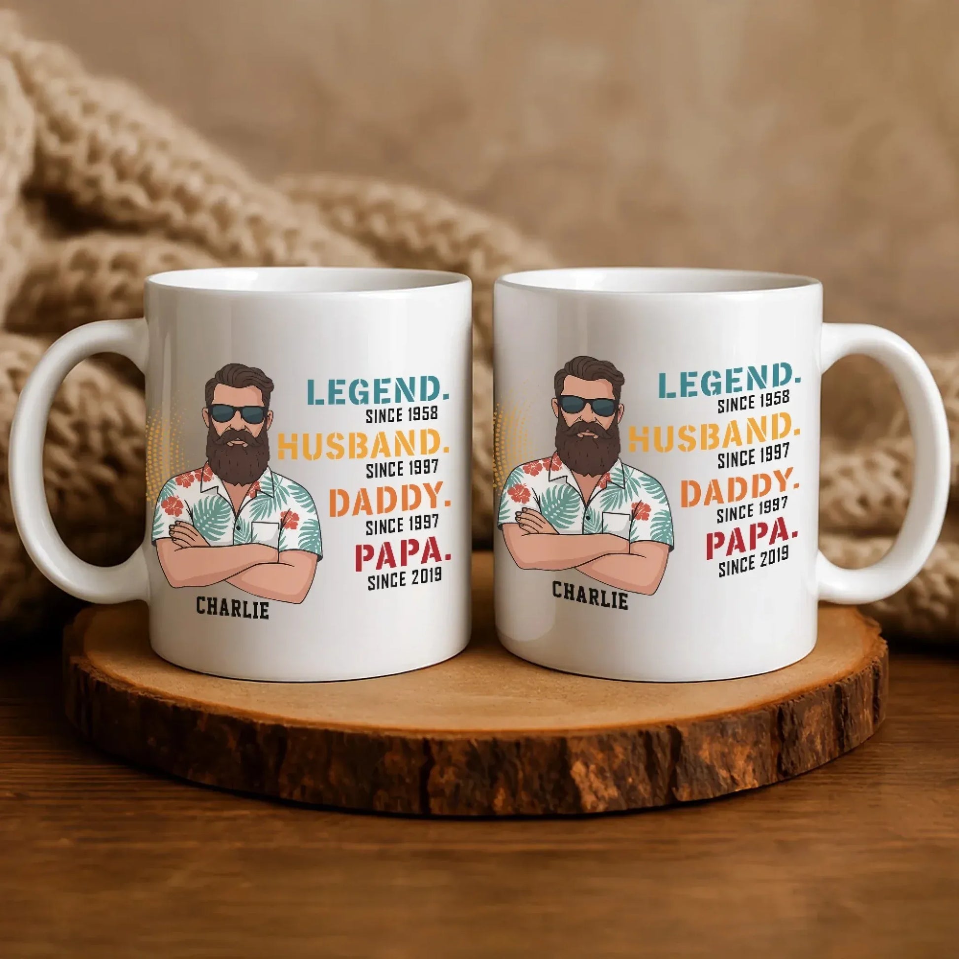 Personalized Mugs The Legend, The Husband, The Father - Personalized Father's Day Custom Ceramic Mug