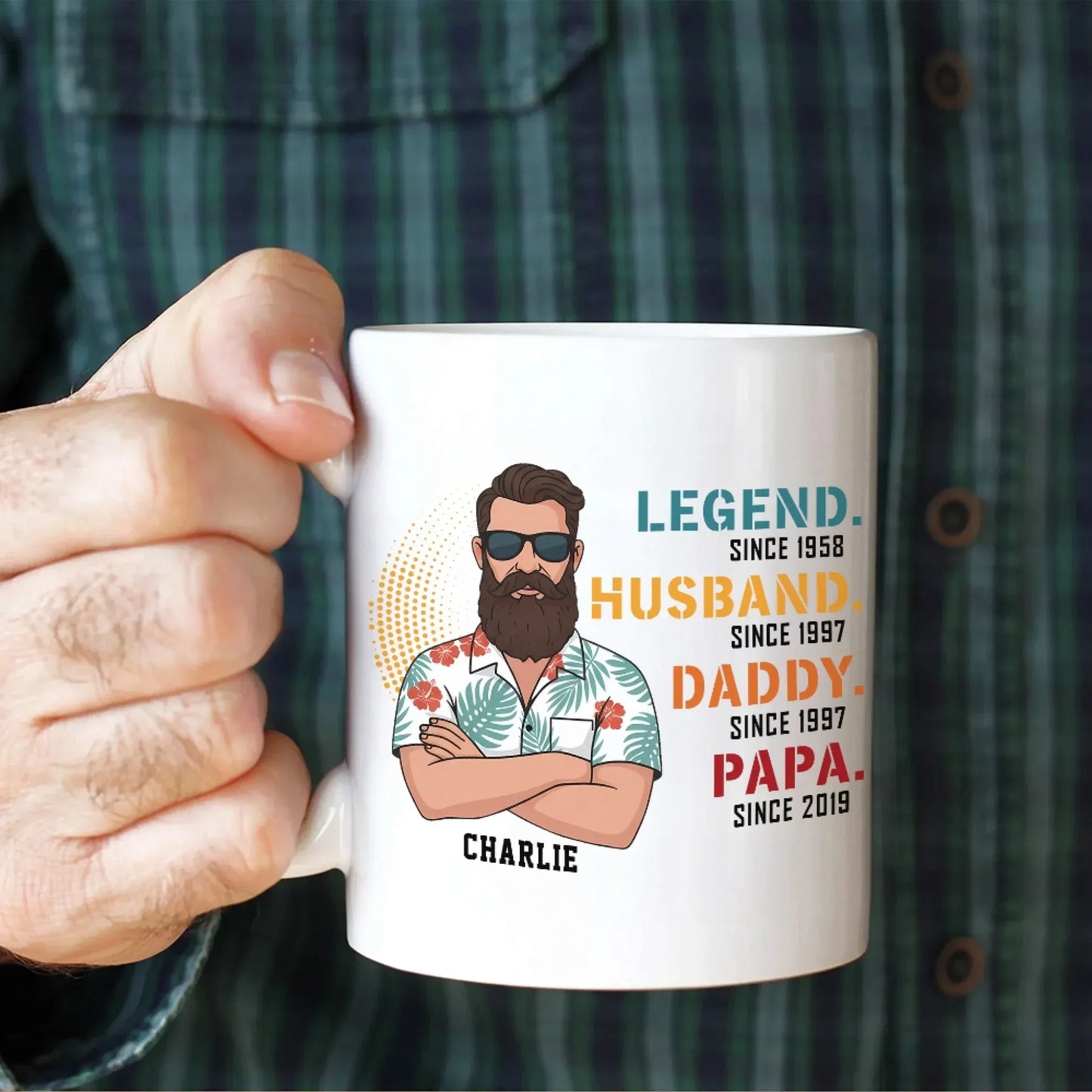 Personalized Mugs The Legend, The Husband, The Father - Personalized Father's Day Custom Ceramic Mug