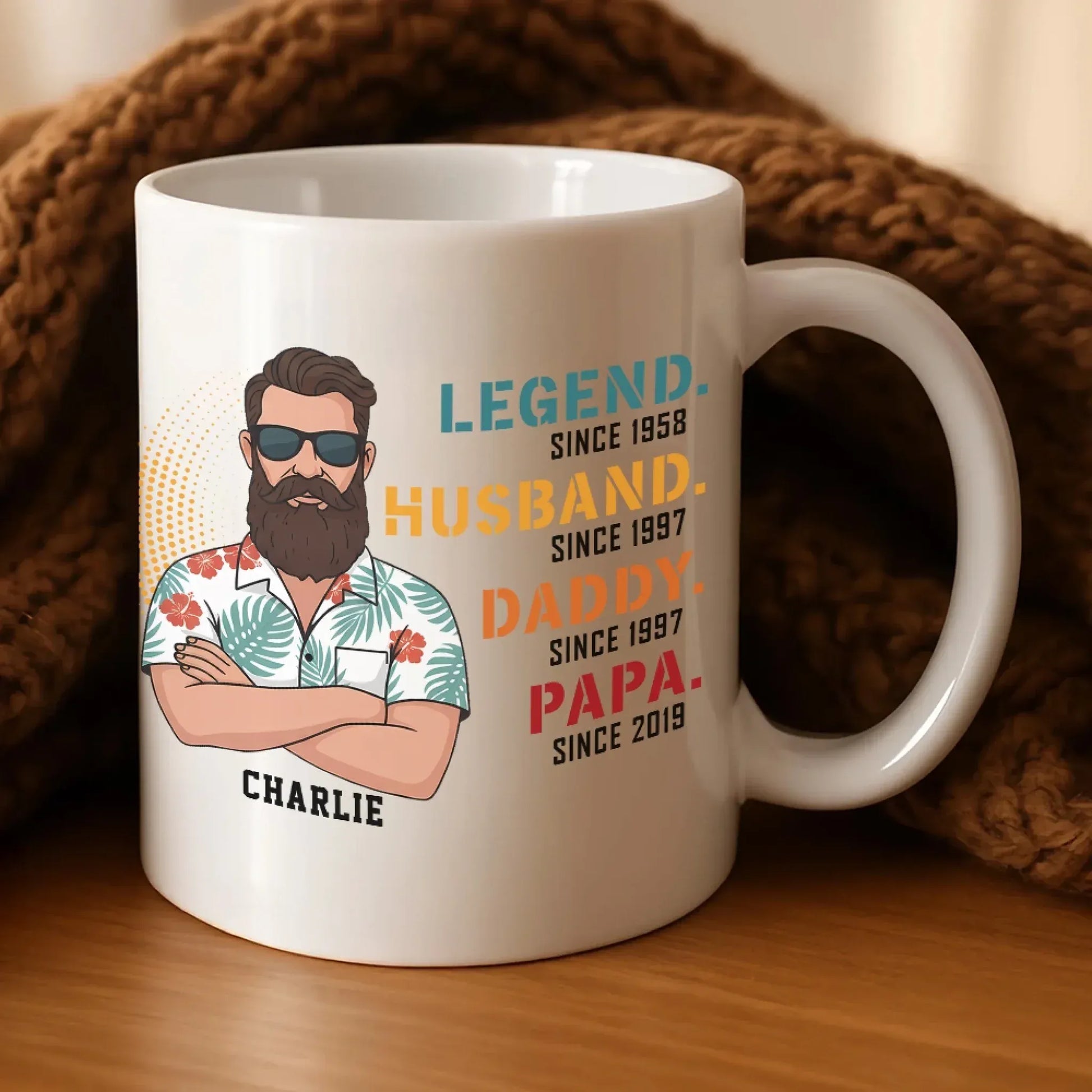 Personalized Mugs The Legend, The Husband, The Father - Personalized Father's Day Custom Ceramic Mug
