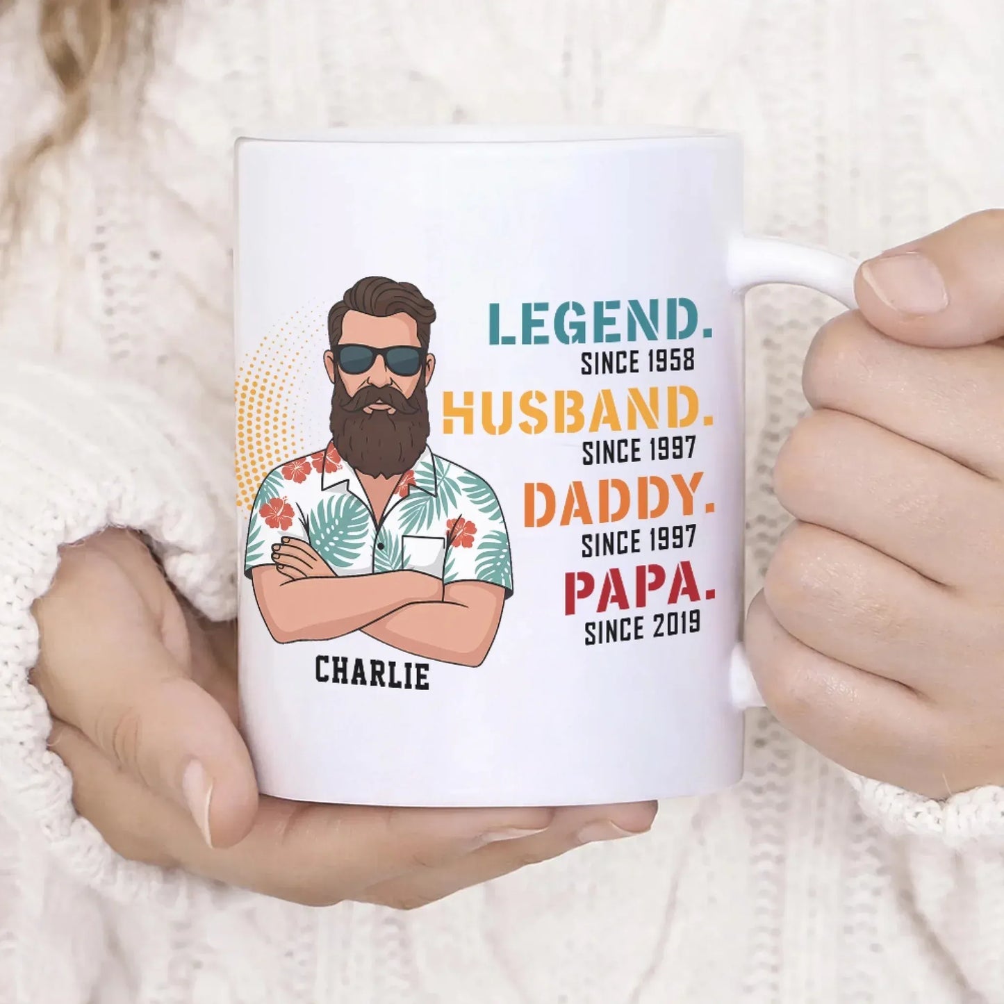Personalized Mugs The Legend, The Husband, The Father - Personalized Father's Day Custom Ceramic Mug