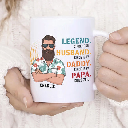 Personalized Mugs The Legend, The Husband, The Father - Personalized Father's Day Custom Ceramic Mug