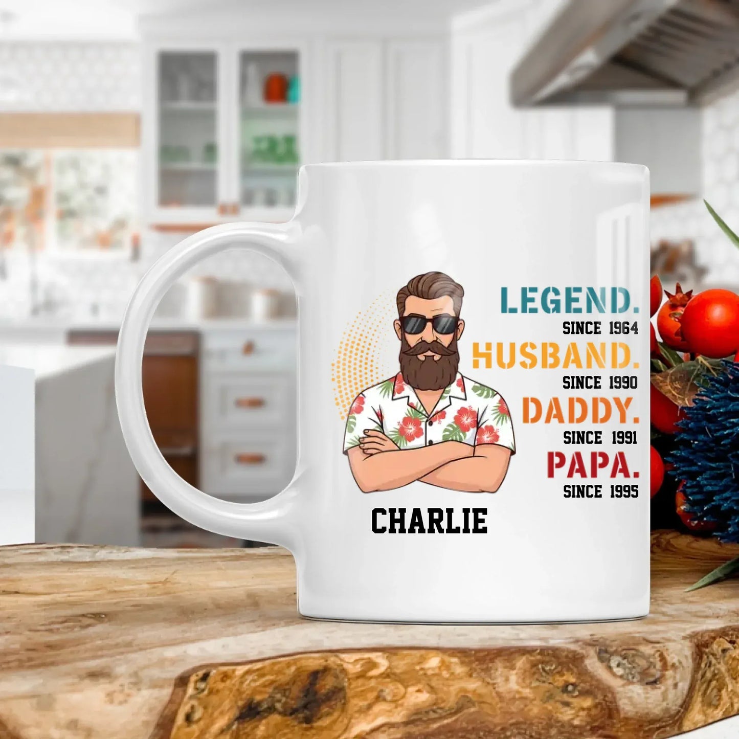 Personalized Mugs MUG - TD / WHITE / 11oz The Legend, The Husband, The Father - Personalized Father's Day Custom Ceramic Mug