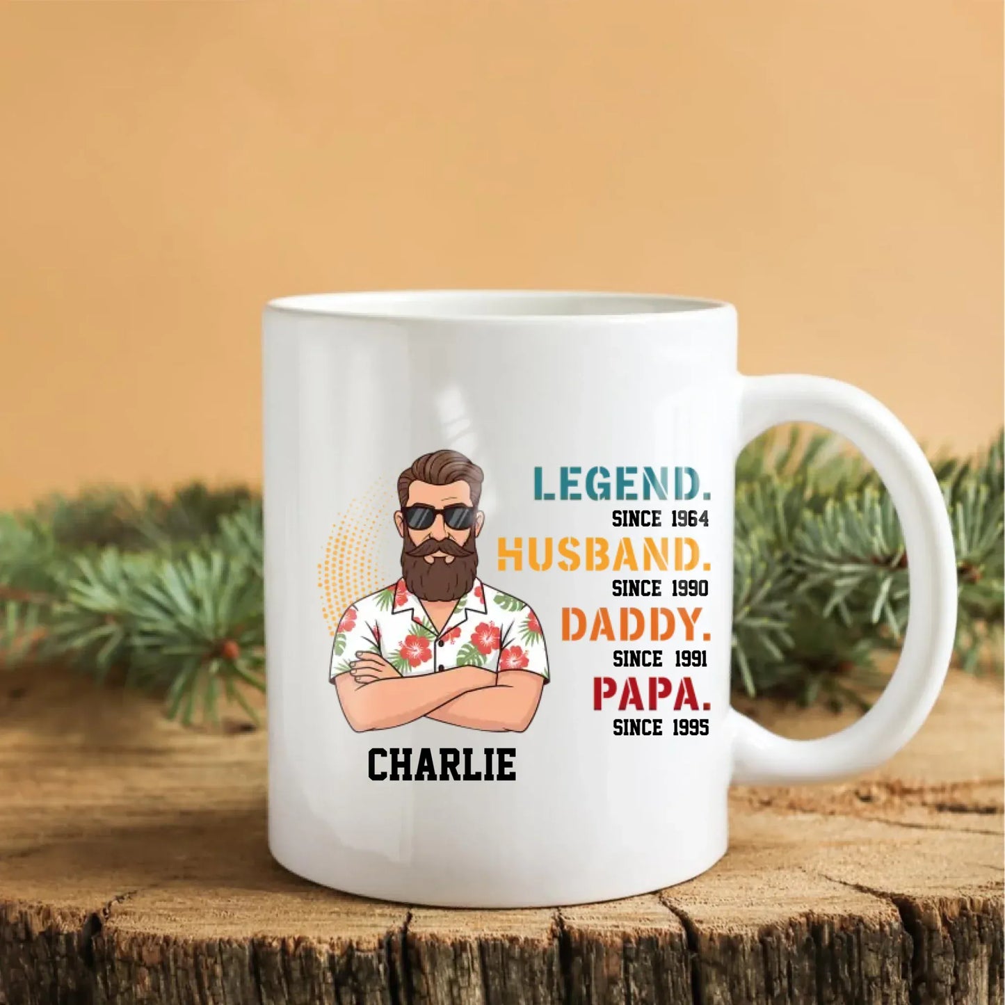 Personalized Mugs The Legend, The Husband, The Father - Personalized Father's Day Custom Ceramic Mug