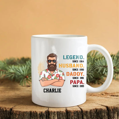Personalized Mugs The Legend, The Husband, The Father - Personalized Father's Day Custom Ceramic Mug