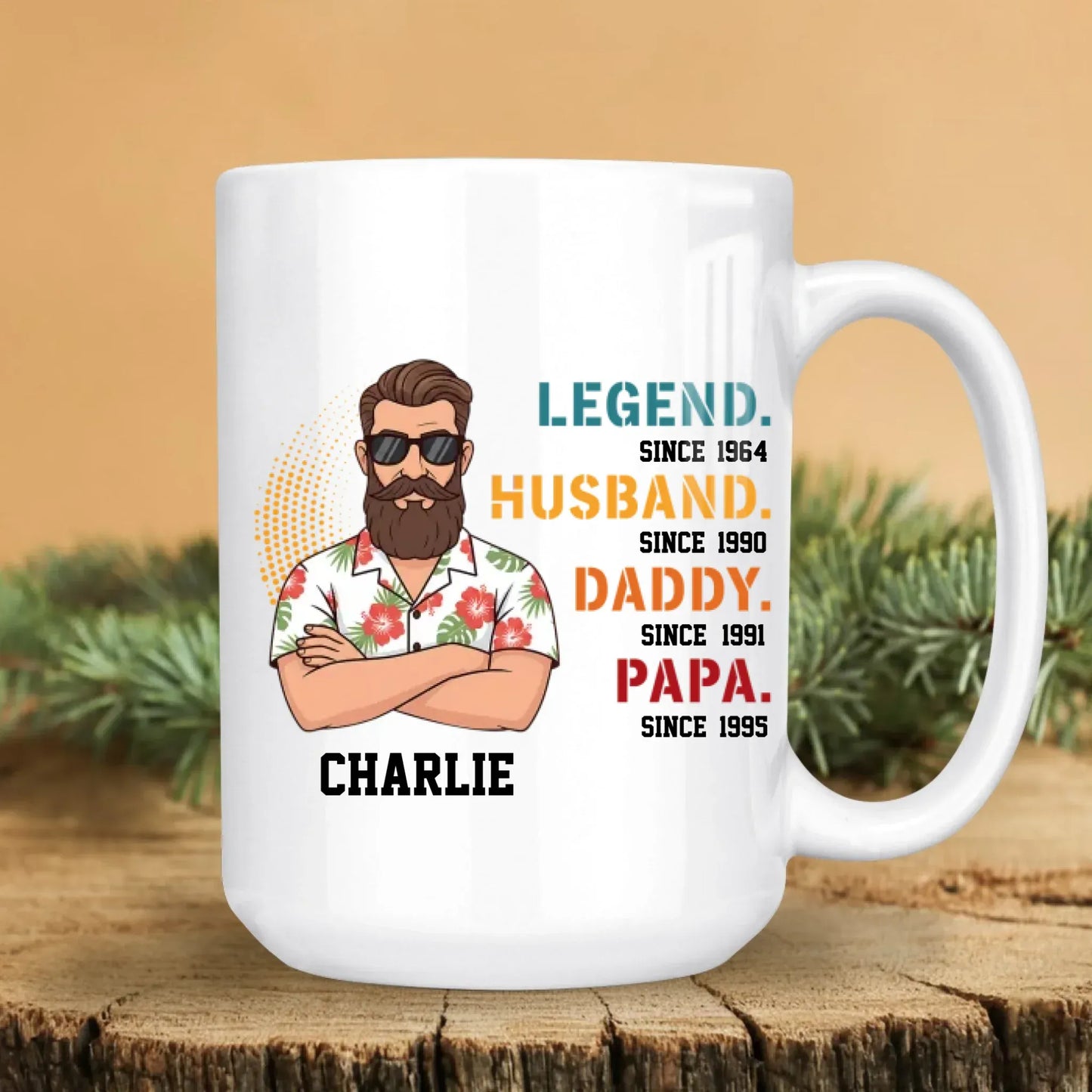 Personalized Mugs The Legend, The Husband, The Father - Personalized Father's Day Custom Ceramic Mug