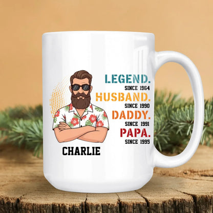 Personalized Mugs The Legend, The Husband, The Father - Personalized Father's Day Custom Ceramic Mug