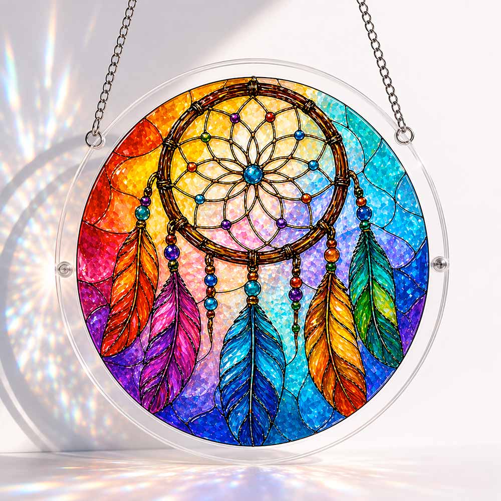 Acrylic Jigsaw Puzzle S - (7 inch) Rainbow Dreamcatcher - Acrylic Jigsaw Puzzle
