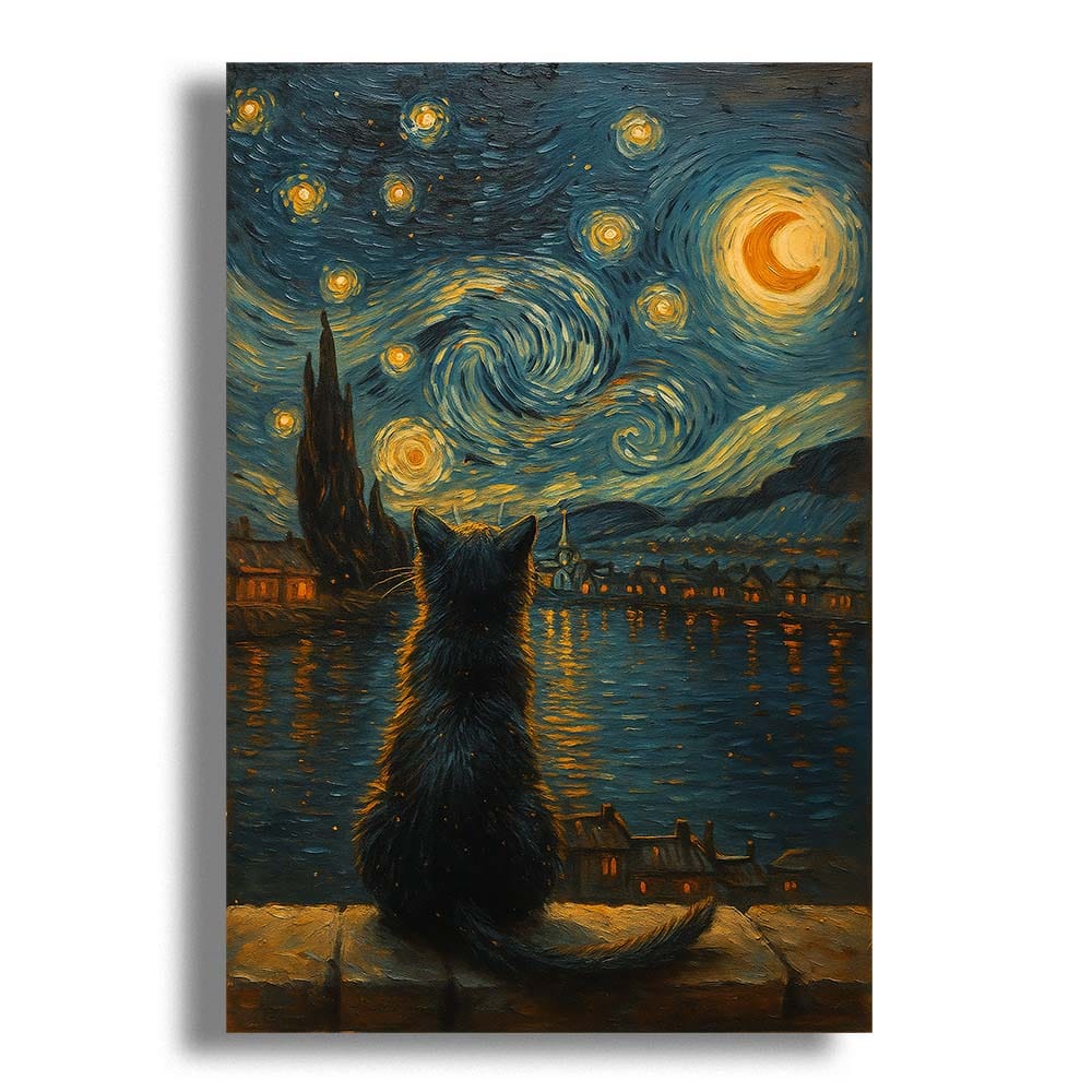 Animal Jigsaw Puzzle > Wooden Jigsaw Puzzle > Jigsaw Puzzle Cat Starry Night - Wooden Jigsaw Puzzle