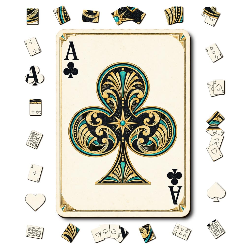 Animal Jigsaw Puzzle > Wooden Jigsaw Puzzle > Jigsaw Puzzle A5/Small Ace Club - Wooden Jigsaw Puzzle