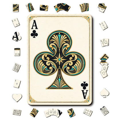 Animal Jigsaw Puzzle > Wooden Jigsaw Puzzle > Jigsaw Puzzle A5/Small Ace Club - Wooden Jigsaw Puzzle