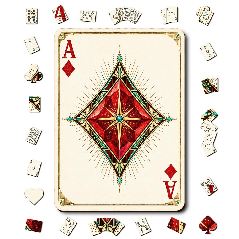 Animal Jigsaw Puzzle > Wooden Jigsaw Puzzle > Jigsaw Puzzle A5/Small Ace Diamond - Wooden Jigsaw Puzzle