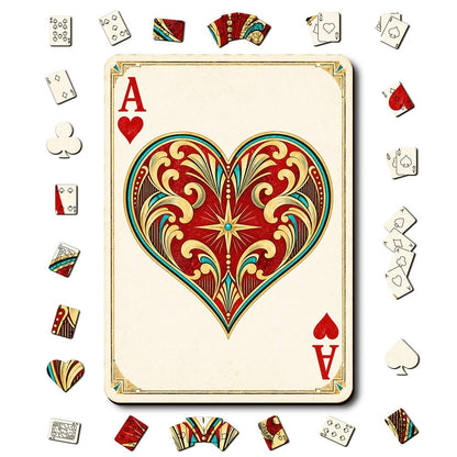 Animal Jigsaw Puzzle > Wooden Jigsaw Puzzle > Jigsaw Puzzle A5/Small Ace Heart - Wooden Jigsaw Puzzle