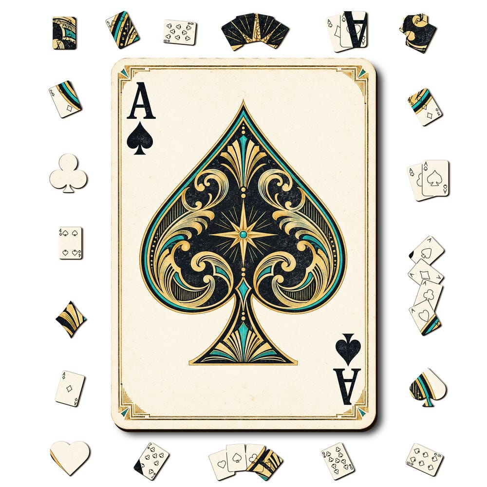 Animal Jigsaw Puzzle > Wooden Jigsaw Puzzle > Jigsaw Puzzle A5/Small Ace Spade - Wooden Jigsaw Puzzle