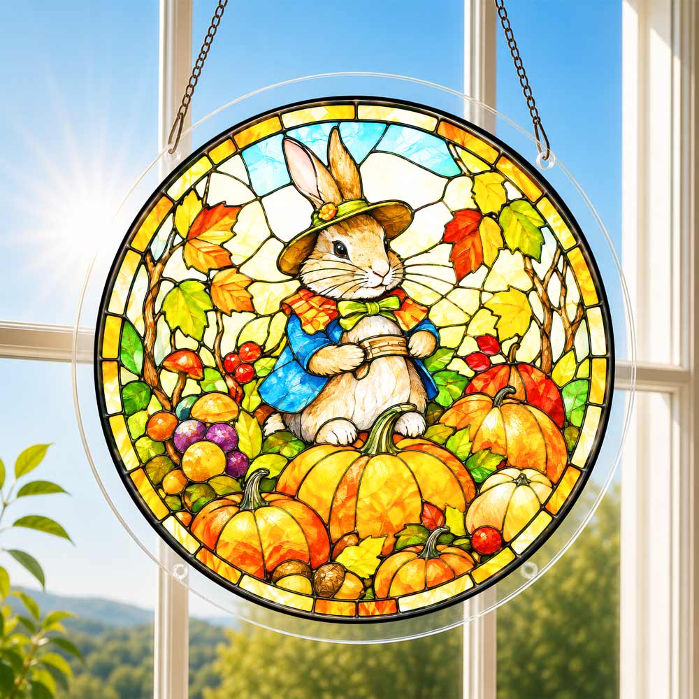 Acrylic Jigsaw Puzzle Acrylic Jigsaw Puzzle Suncatcher - Harvest Bunny