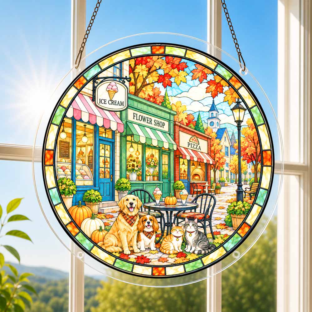 Acrylic Jigsaw Puzzle Acrylic Jigsaw Puzzle Suncatcher - Autumn Café