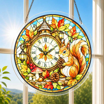 Acrylic Jigsaw Puzzle Acrylic Jigsaw Puzzle Suncatcher - Autumn Clock
