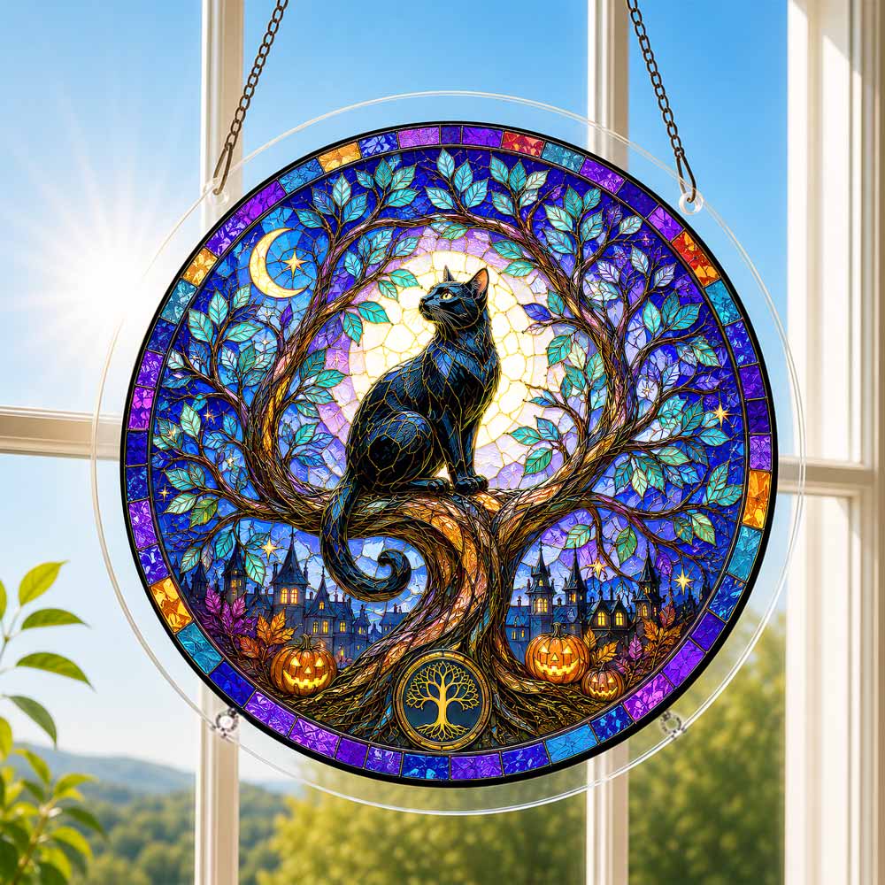 Acrylic Jigsaw Puzzle Acrylic Jigsaw Puzzle Suncatcher - Mystic Cat