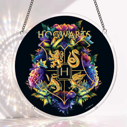 Acrylic Jigsaw Puzzle S - (7 inch) Acrylic Jigsaw Puzzle Suncatcher - Hogwarts Crest