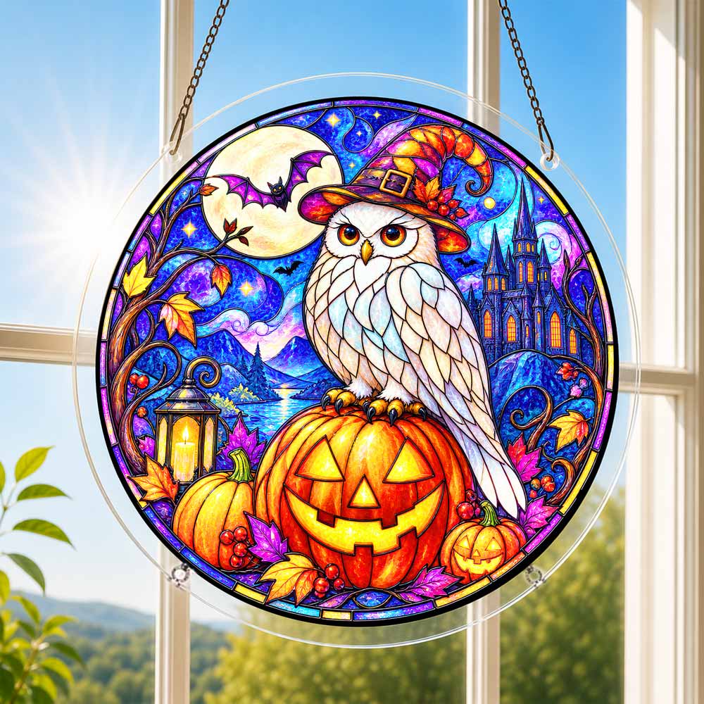 Acrylic Jigsaw Puzzle Acrylic Jigsaw Puzzle Suncatcher - Witch Owl
