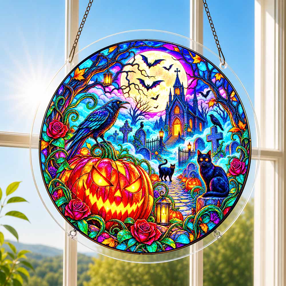 Acrylic Jigsaw Puzzle Acrylic Jigsaw Puzzle Suncatcher - Raven Graveyard
