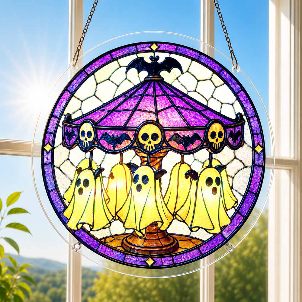 Acrylic Jigsaw Puzzle Acrylic Jigsaw Puzzle Suncatcher - Ghost Carousel