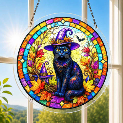 Acrylic Jigsaw Puzzle Acrylic Jigsaw Puzzle Suncatcher - Witch Cat