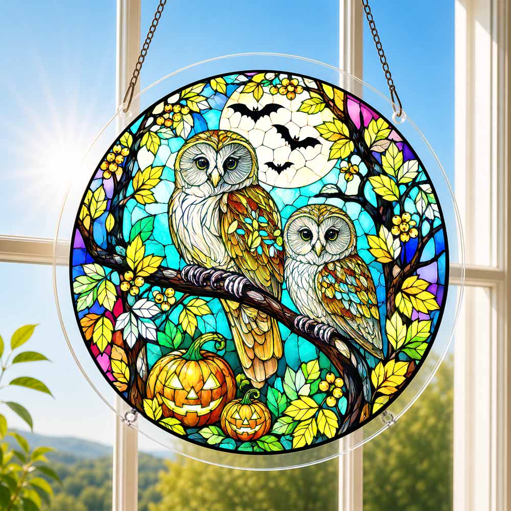 Acrylic Jigsaw Puzzle Acrylic Jigsaw Puzzle Suncatcher - Halloween Owls