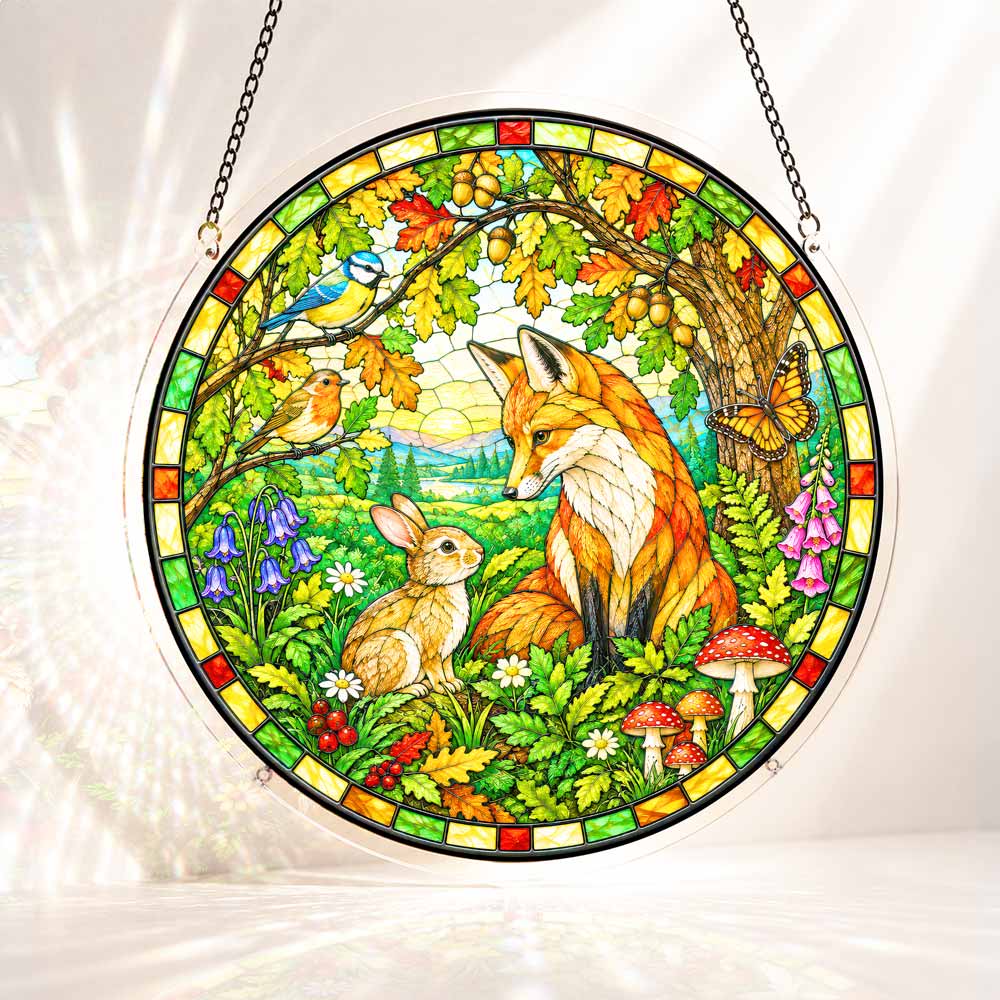 Acrylic Jigsaw Puzzle S - (7 inch) Acrylic Jigsaw Puzzle Suncatcher - Woodland Fox
