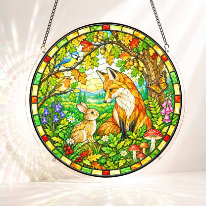 Acrylic Jigsaw Puzzle S - (7 inch) Acrylic Jigsaw Puzzle Suncatcher - Woodland Fox