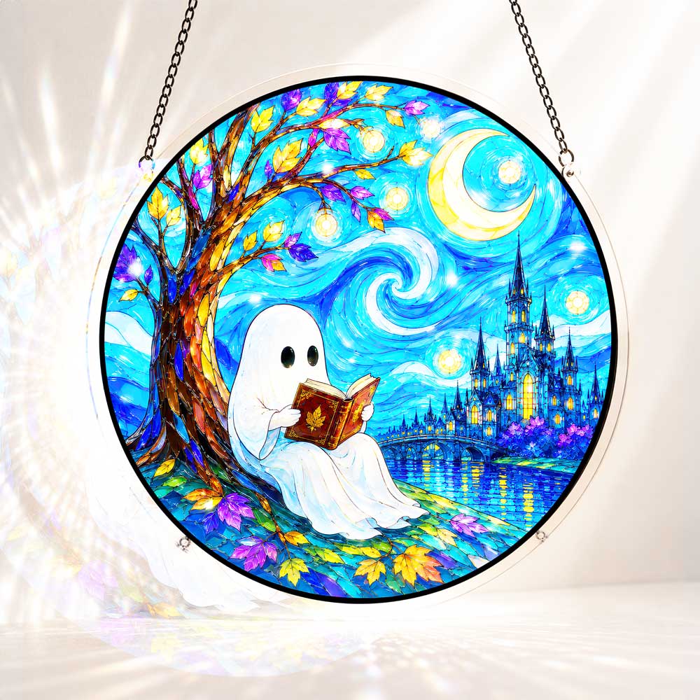 Acrylic Jigsaw Puzzle S - (7 inch) Acrylic Jigsaw Puzzle Suncatcher - Ghostly Night