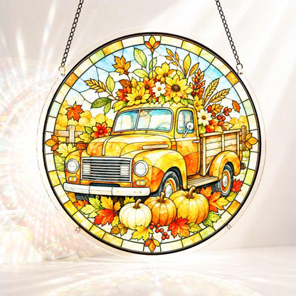 Acrylic Jigsaw Puzzle S - (7 inch) Acrylic Jigsaw Puzzle Suncatcher - Harvest Truck