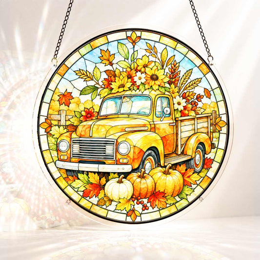 Acrylic Jigsaw Puzzle S - (7 inch) Acrylic Jigsaw Puzzle Suncatcher - Harvest Truck