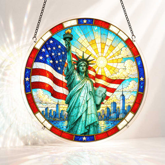 Acrylic Jigsaw Puzzle S - (7 inch) 🔥Last Day 🔥 Acrylic Jigsaw Puzzle Suncatcher - Freedom's Beacon