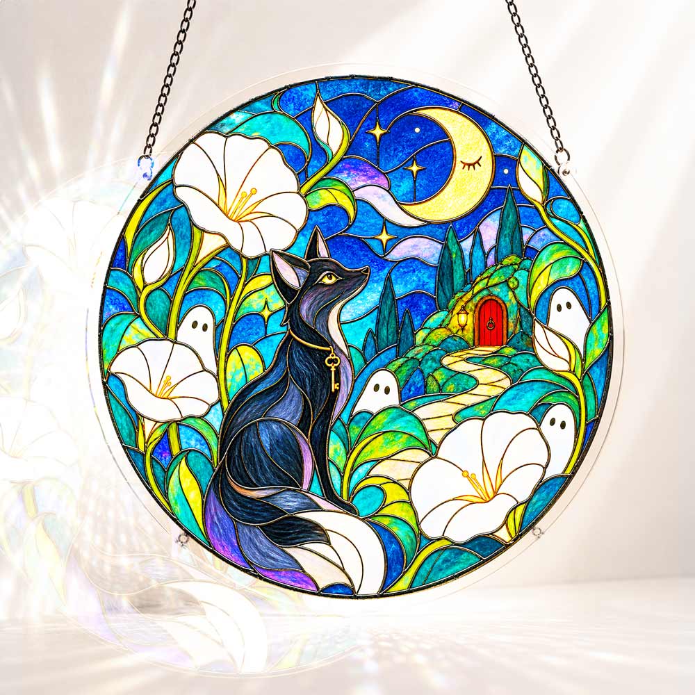Acrylic Jigsaw Puzzle S - (7 inch) Acrylic Jigsaw Puzzle Suncatcher - Spooky Lilies