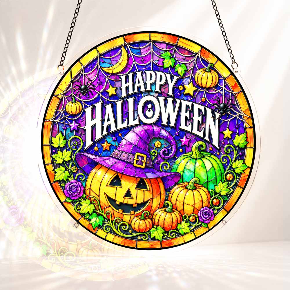 Acrylic Jigsaw Puzzle S - (7 inch) Acrylic Jigsaw Puzzle Suncatcher - Happy Halloween