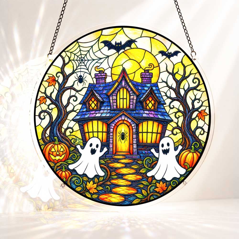 Acrylic Jigsaw Puzzle S - (7 inch) Acrylic Jigsaw Puzzle Suncatcher - Ghost Cottage