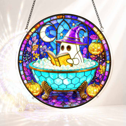 Acrylic Jigsaw Puzzle S - (7 inch) Acrylic Jigsaw Puzzle Suncatcher - Bathing Ghost