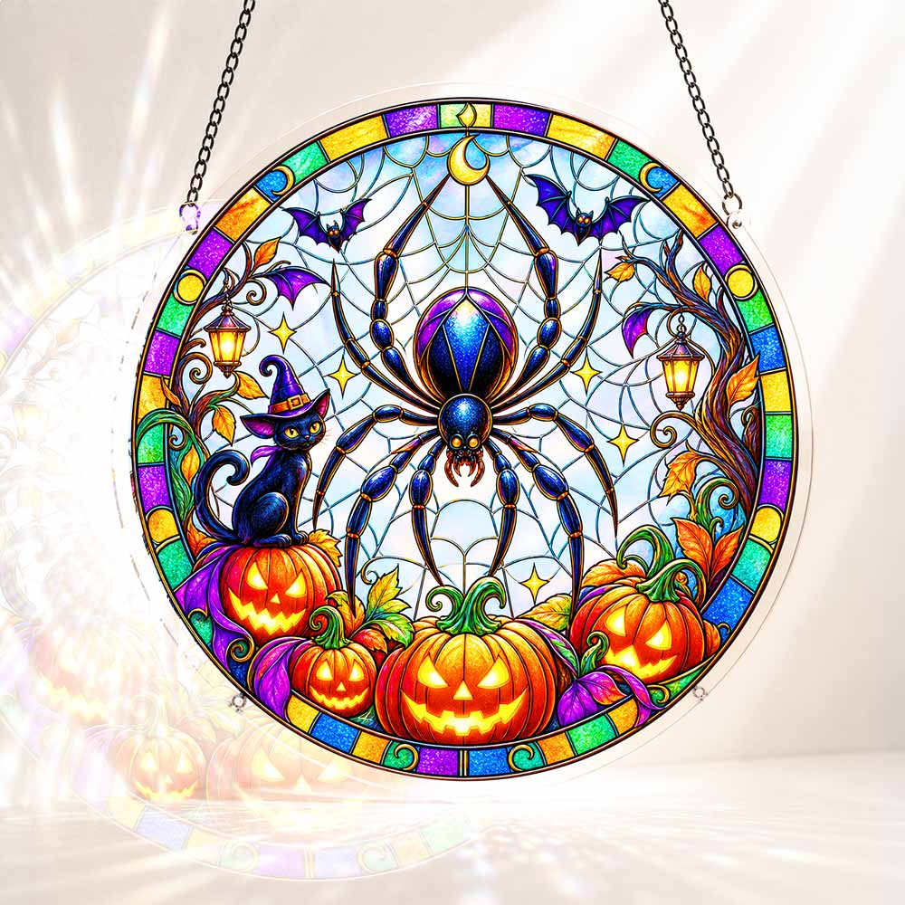Acrylic Jigsaw Puzzle S - (7 inch) Acrylic Jigsaw Puzzle Suncatcher - Spooky Spider
