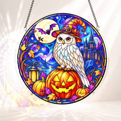 Acrylic Jigsaw Puzzle S - (7 inch) Acrylic Jigsaw Puzzle Suncatcher - Witch Owl
