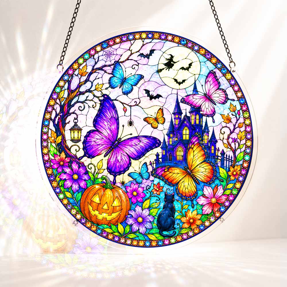 Acrylic Jigsaw Puzzle S - (7 inch) Acrylic Jigsaw Puzzle Suncatcher - Butterfly Halloween