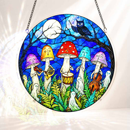 Acrylic Jigsaw Puzzle S - (7 inch) Acrylic Jigsaw Puzzle Suncatcher - Magic Mushrooms