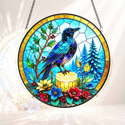 Acrylic Jigsaw Puzzle S - (7 inch) Acrylic Jigsaw Puzzle Suncatcher - Midnight Raven