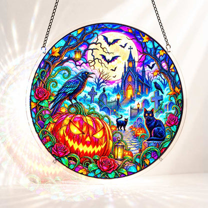 Acrylic Jigsaw Puzzle S - (7 inch) Acrylic Jigsaw Puzzle Suncatcher - Raven Graveyard