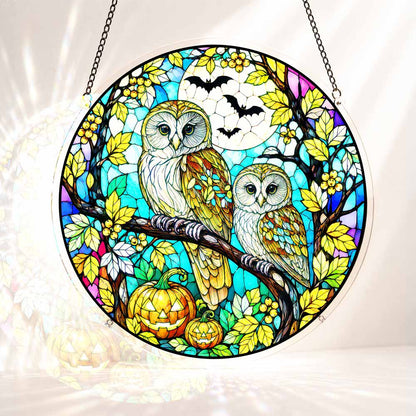 Acrylic Jigsaw Puzzle S - (7 inch) Acrylic Jigsaw Puzzle Suncatcher - Halloween Owls