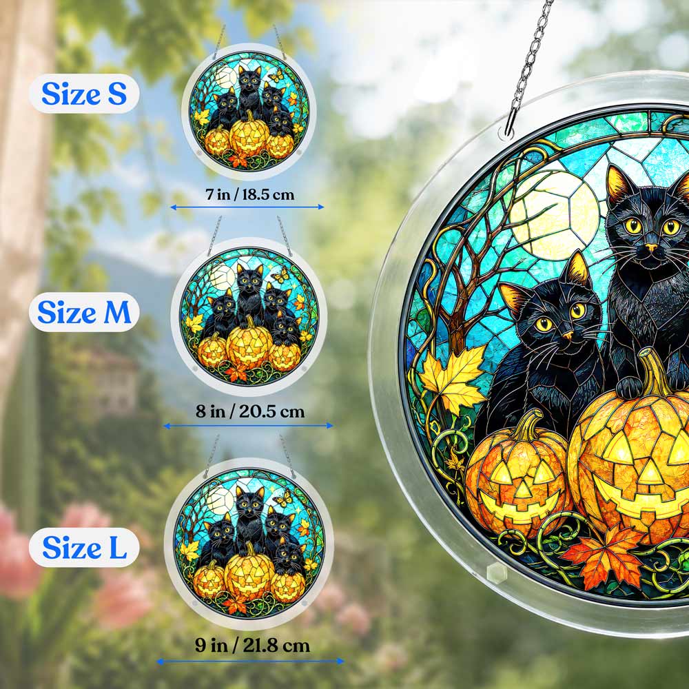 Acrylic Jigsaw Puzzle Acrylic Jigsaw Puzzle Suncatcher - Pumpkin Cats